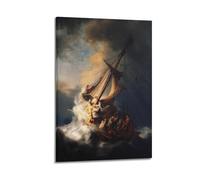 YMXSDIMDS Impression sur toile La tempête sur la mer de Galilée par Rembrandt Van Rijn Peinture murale Art Décoration d'intérieur moderne 30 x 45 cm