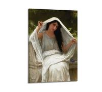 YMXSDIMDS Impression sur toile Le voile 1898 par William Adolphe Bouguereau - Décoration murale - 60 x 90 cm