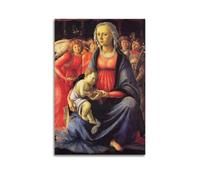YMXSDIMDS Impression sur toile Madonna et l'enfant avec cinq anges par Sandro Botticelli 30 x 45 cm
