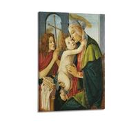 YMXSDIMDS Impression sur toile Madonna et l'enfant avec le jeune Jean-Baptiste par Sandro Botticelli - Impression sur toile à suspendre - Idée de décoration d'intérieur - 40 x 60 cm