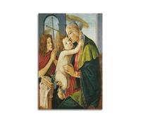 YMXSDIMDS Impression sur toile Madonna et l'enfant avec le jeune Jean-Baptiste par Sandro Botticelli - Décoration murale pour salon - 20 x 30 cm