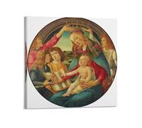 YMXSDIMDS Impression sur toile « Madonna of The Magnificat » de Sandro Botticelli - Décoration murale pour chambre à coucher et salon - 30 x 30 cm