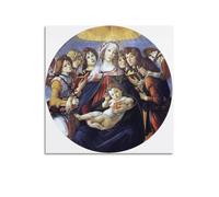 YMXSDIMDS Impression sur toile Madonna of The Pomegranate par Sandro Botticelli - Décoration d'intérieur - 70 x 70 cm