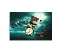 YMXSDIMDS Impression sur toile murale décorative moderne - Horloge au pays des merveilles par Salvador Dali - 20 x 30 cm