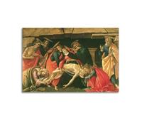 YMXSDIMDS Impression sur toile murale moderne « Lamentation over the Dead Christ with Saints » de Sandro Botticelli - Décoration murale moderne pour chambre à coucher - 50 x 75 cm