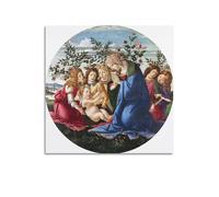 YMXSDIMDS Impression sur toile murale moderne Madonna Adoring The Child with Five Angels par Sandro Botticelli - 70 x 70 cm
