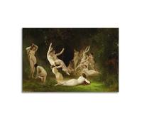 YMXSDIMDS Impression sur toile murale moderne The Nymphaeum de William Adolphe Bouguereau - 50 x 75 cm