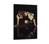 YMXSDIMDS Impression sur toile Narcisse à la source par Caravage - Décoration murale moderne - 30 x 45 cm
