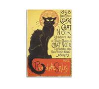 YMXSDIMDS Impression sur toile représentant le chat noir de Rodolphe Salis' par Theophile Steinlen - Décoration murale moderne pour chambre à coucher - 40 x 60 cm