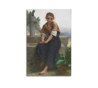 YMXSDIMDS Impression sur toile The Broken Pitcher de William Adolphe Bouguereau - Décoration murale pour salon, chambre à coucher - 20 x 30 cm