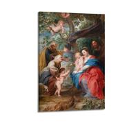 YMXSDIMDS Impression sur toile « The Holy Family Under An Apple Tree » par Peter Paul Rubens - Décoration murale pour salon, chambre à coucher - 30 x 45 cm