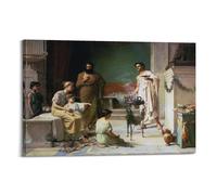 YMXSDIMDS Impression sur toile « The Visit of A Sick Child to The Temple of Esculapius » de John William Waterhouse - Décoration murale moderne pour chambre à coucher - 50 x 75 cm