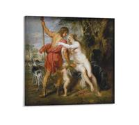 YMXSDIMDS Impression sur toile Venus et Adonis de Peter Paul Rubens - Décoration murale pour salon, chambre à coucher - 70 x 70 cm
