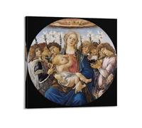 YMXSDIMDS Mary with the Child And Singing Angels by Sandro Botticelli Peinture sur toile Décoration murale Décoration d'intérieur moderne 60 x 60 cm
