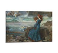 YMXSDIMDS Miranda-The Tempest by John William Waterhouse Impression sur toile et décoration murale moderne pour chambre à coucher 40 x 60 cm