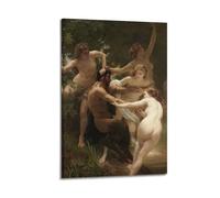 YMXSDIMDS Poster sur toile Nymphes et Satyr de William Adolphe Bouguereau - Décoration murale moderne pour chambre à coucher - 40 x 60 cm