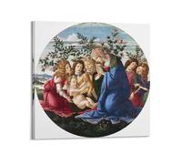 YMXSDIMDS Sandro Botticelli - Impression sur toile Madonna Adoring The Child with Five Angels (70 x 70 cm)