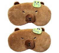 Ymxygz 2 Pièces Mignon Capybara Cache-Yeux en Peluche Masque De Sommeil Dessin Animé Animal Cache-Yeux Cache-Yeux De pour Adultes Enfants