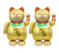 Ymxygz Ballon Porte-Bonheur en Aluminium en Forme De Chat pour Le Nouvel an Lunaire Chinois - Décoration pour Fêter Chance Prospérité À Maison