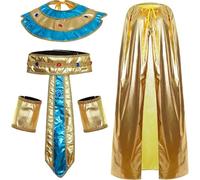 Ymxygz Costume Unisexe De Roi Cléopâtre, Ensemble De Costumes De Pharaon Égyptien, De Reine, De Cou, De Cape, De Ceinture, De Bracelets, Kit De Cosplay, D'accessoires De Fête d'halloween
