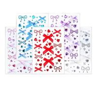 Ymxygz Lot De 5 Autocollants pour Le Visage, Motif Nœud Papillon, Maquillage Fantaisie, Tatouages pour Fille, Parfaits pour Halloween, Noël, Mariages Soirées.