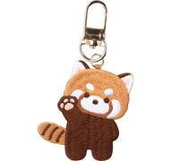 Ymxygz Porte-clés Mignon Raton Laveur Brodé Porte-clés Panda Roux Pendentif À Dos Animal Kawaii Breloque Panda Roux Porte-clés De Voiture Pendentif Clé