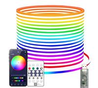 YMY Bande lumineuse néon RGBIC 5V USB, Éclairage décoratif LED RGB étanche IP67, Bande lumineuse corde dynamique DIY avec contrôle double APP/télécommande pour décoration intérieure et extérieure