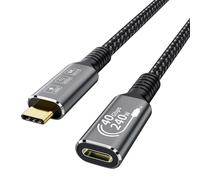 YMY Câble Plat Souple USB C, Câble Superspeed 80Gbps Mâle à Mâle, Cordon D'extension 16K60Hz/240W Compatible avec SSD Externe, Batterie Externe etc (13CM Câble Plat Souple- 16K60Hz 80Gbps 240W)