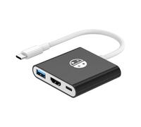 YMY Hub USB-C, adaptateur HDMI portable 4K avec USB 3.0 et port de charge pour une expérience de jeu améliorée, compatible avec les ordinateurs portables ou smartphones USB C avec mode DP/ALT (mélange