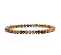 YMYDRCRPO Bracelets en jade colorés Croix d’hématite Hommes naturels 4 mm Petits braclets perlés en pierre d’onyx Méditation Bijoux de loisir Rétro classique ajustable