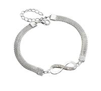 YMYDRCRPO Bracelets en perles de cristal 1/3 pièces ensemble multicouches en forme de cœur pour femmes Symbole d’amour infini Chaîne réglable à longueur avec accents de diamant étincelants