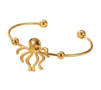 YMYDRCRPO Bracelets en perles de cristal Bracelet minimaliste pieuvre ouverte à poignet ajustable pour femmes empilant bracelet moderne chic en acier inoxydable bijoux cadeau