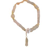 YMYDRCRPO Bracelets en perles de cristal élégant joint en bambou vert perlé pour femmes pendentif fleuri à charmes chinois accessoires pour étudiants