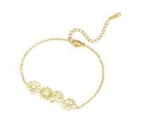 YMYDRCRPO Bracelets perlés de cristal fleur de naissance personnalisée dorée fleur de naissance délicate pour femmes filles bijoux minimalistes délicats cadeaux