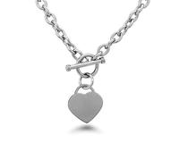 YMYDRCRPO Collier classique : bracelet chaîne en forme de breloque en forme de cœur en acier inoxydable ajustable avec fermoir à bascule, collier punk rock pour femmes hommes pour voyager, fête