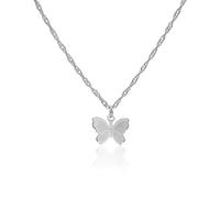 YMYDRCRPO Collier de perles précieuses collier de mode magnifique papillon argenté plaqué argent short féminin court bijoux cadeaux romantiques de fête chaîne réglable wholesal pour dames filles