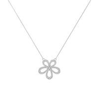 YMYDRCRPO Collier en pierres précieuses naturelles fleurs creuses simples collier pendentif en acier inoxydable en cristal pour femmes mode bijoux de chaîne de clavicule couleur argent