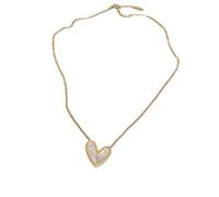 YMYDRCRPO Collier en pierres précieuses naturelles pendentif rétro en acrylique amour en acier inoxydable pour femmes bijoux simples dorés accessoires accessoires Cadeaux réglables pour les filles