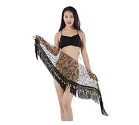 YMYGCC Ceinture Danse Orientale Femme Accessoires de Costumes Professionnels de Danse du Ventre, Ceinture de Danse, écharpe de Hanche for Femmes 685 (Color : Black, Size : Golden Coins)