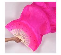 YMYGCC Éventail De Danse Fête Ventre Dance Professionnel Réutilisable Portable Costume Stage Accessoires Colorful Long Veil Veil Silk Fan 99 (Color : Rose, Size : A)