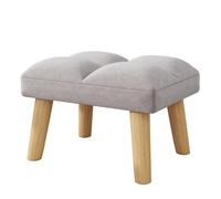 YMYNY Ottoman Pouf, Petit Tabouret Bas avec Pieds en Bois, Canapé rembourré Moderne, Repose-Pieds, Tabouret de Canapé en Velours,Tabouret à Chaussures pour Salon Chambre 40×30×27CM Gris HBD032G