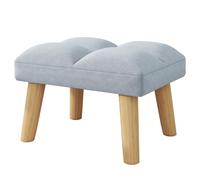 YMYNY Ottoman Pouf, Petit Tabouret Bas avec Pieds en Bois, Canapé rembourré Moderne, Repose-Pieds, Tabouret de Canapé en Velours,Tabouret à Chaussures pour Salon Chambre 40×30×27CM Bleu HBD032H
