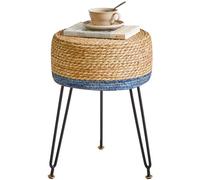YMYNY Ottoman, Tabouret Pouf, Petit Repose-Pieds en Matériau Algue, Chaise de Coiffeuse, Tabourets de canapé, Style Pastoral, pour Salon, Chambre 32×32×45CM Bleu HBD029Q
