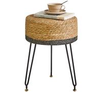 YMYNY Ottoman, Tabouret Pouf, Petit Repose-Pieds en Matériau Algue, Chaise de Coiffeuse, Tabourets de canapé, Style Pastoral, pour Salon, Chambre 32×32×45CM Noir HBD029B