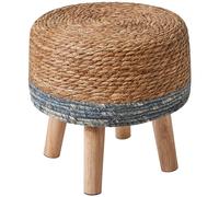 YMYNY Petit Ottoman Pouf, Repose-Pieds Style Pastoral, Tabourets de canapé en Bois, Ottoman de Salon, pour Chambre, Salon, Chambre à Coucher, 32 × 32 × 32CM, Bleu HBD027Q