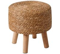YMYNY Petit Ottoman Pouf, Repose-Pieds Style Pastoral, Tabourets de canapé en Bois, pour Chambre, Salon, Chambre à Coucher, 32 × 32 × 32CM, Couleur Naturelle HBD027N