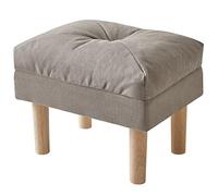 YMYNY Petit Pouf Ottoman, Chaise avec Siège Rembourré en Éponge, Repose-Pieds, Tabouret Bas en Bois pour Chambre à Coucher, Salon, Entrée, 40×29×32CM, Gris HBD023G