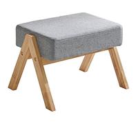 YMYNY Petit Pouf Ottoman, Tabouret Auxiliaire Chaise, Tabourets de canapé en Bois, Moderne Type A Repose-Pieds, pour Salon, Chambre à Coucher, 40 x 28 x 30CM, Bleu Clair HBD022B