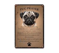 Ymyoo Plaque en métal vintage en forme de chien carlin pour restaurant 30,5 x 40,6 cm