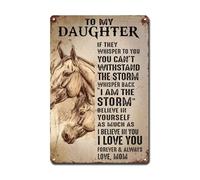 Ymyoo Plaque en métal vintage en métal - Motif cheval « Mother To My Daughter If They Whisper To You You Can't Withstand The Rainstorm Bar » - Décoration d'intérieur pour pub - 15,2 x 20,3 cm